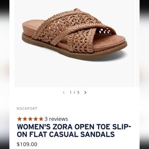 Rockport Women's Zora Tan Slip-On Sandals